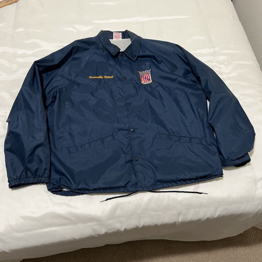 Vintage UAW Retiree Local 549 Nylon Jacket Windbreaker Snap Button XL
